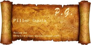 Piller Gyula névjegykártya